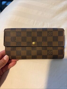 Louis Vuitton Damier Ebene Brown and Dark Brown Continental Wallet